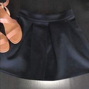 Black Pleated Skater Skirt